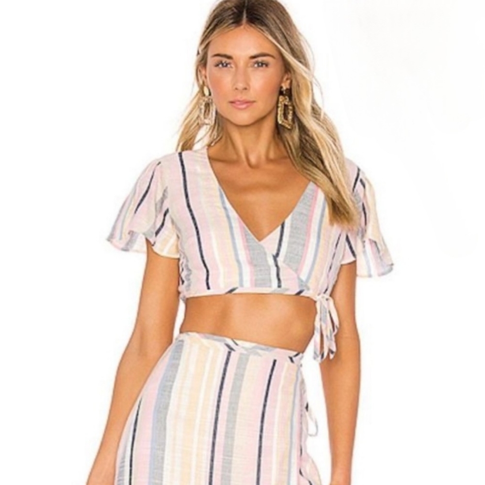 NWT MAJORELLE Lydia Wrap Top in Pink Strap, Size Large - Picture 2 of 7